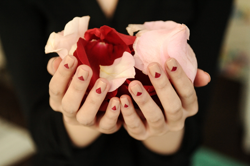 Manicure with Roses in Hand