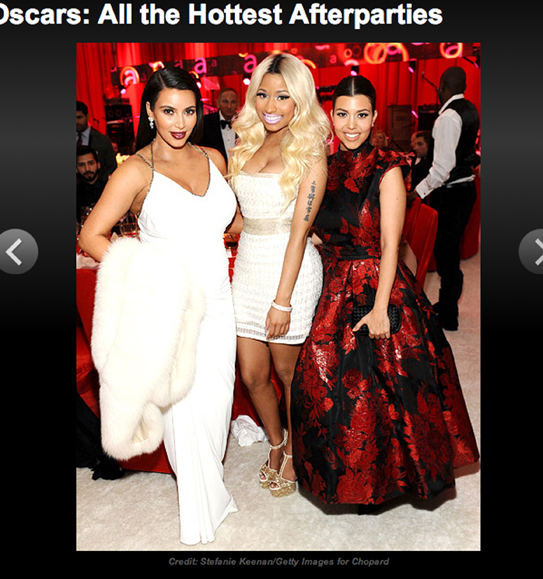 Kim and Kourtney Kardashian and Nicki Minaj